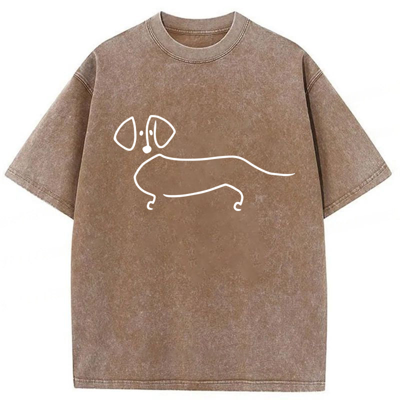 Dachshund Sketch Washed Unisex Tee