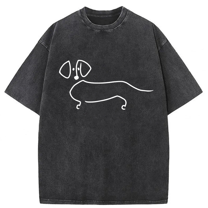 Dachshund Sketch Washed Unisex Tee