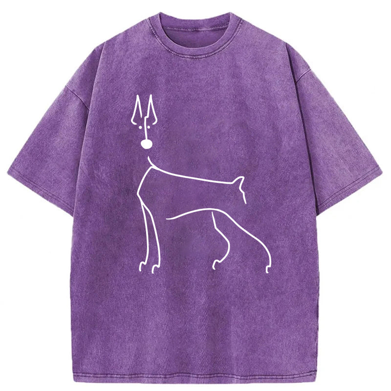 Doberman Sketch Washed Unisex Tee