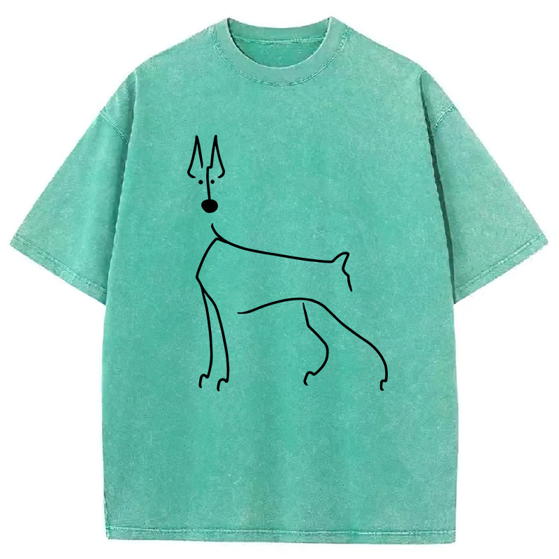 Doberman Sketch Washed Unisex Tee