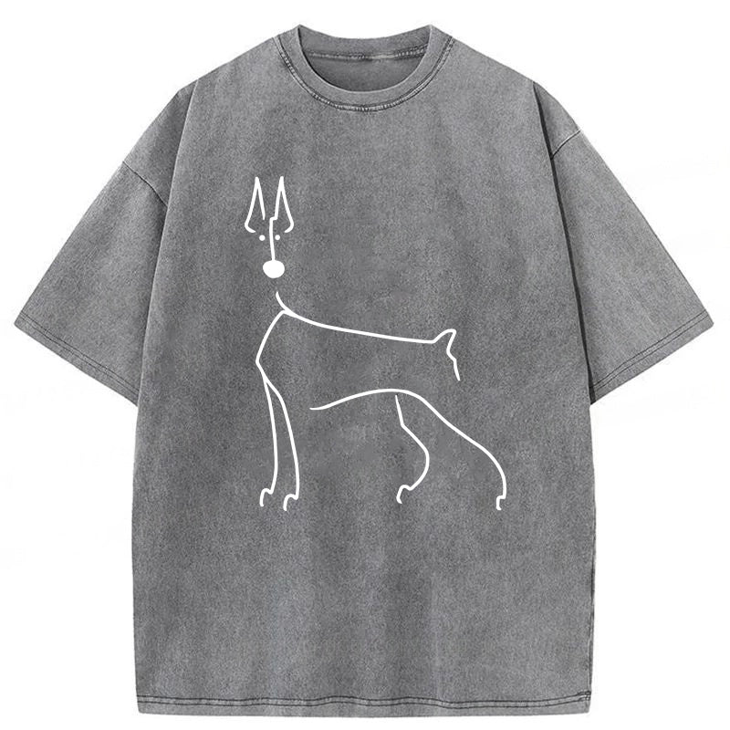 Doberman Sketch Washed Unisex Tee