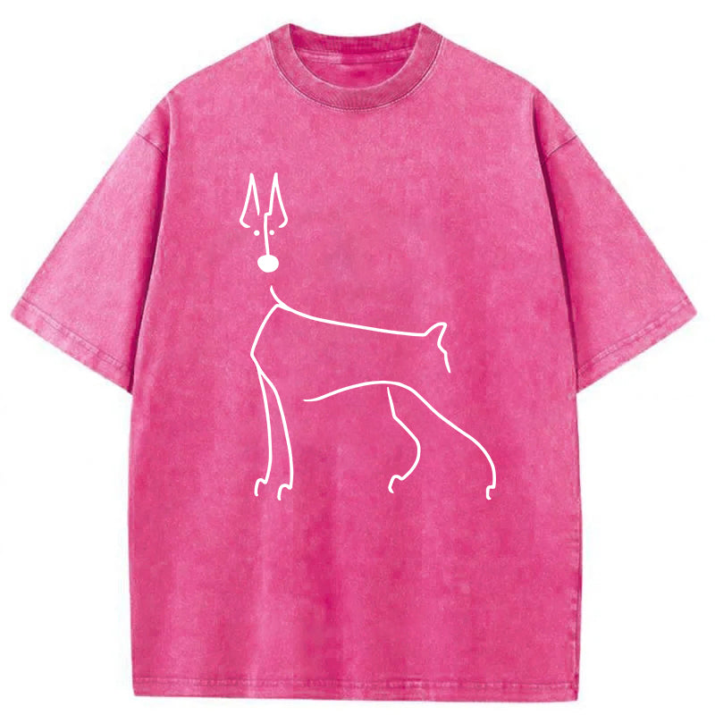 Doberman Sketch Washed Unisex Tee