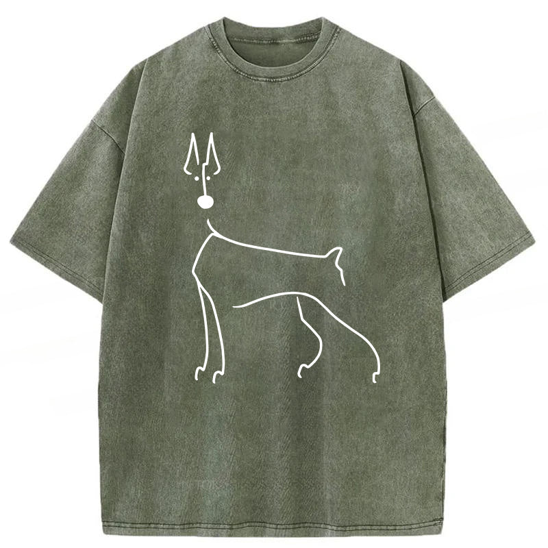 Doberman Sketch Washed Unisex Tee