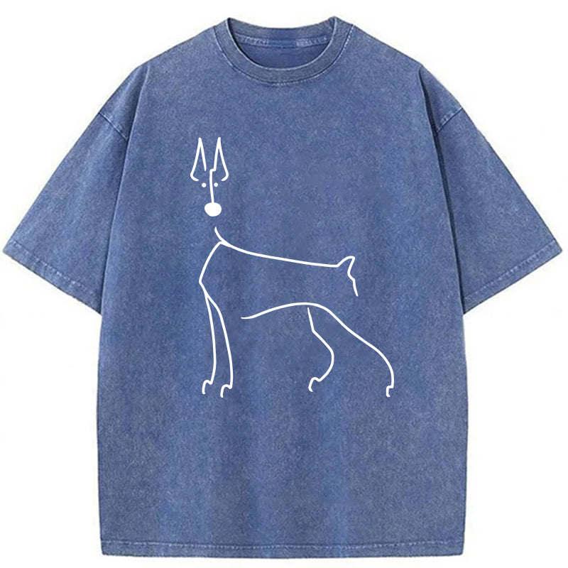 Doberman Sketch Washed Unisex Tee
