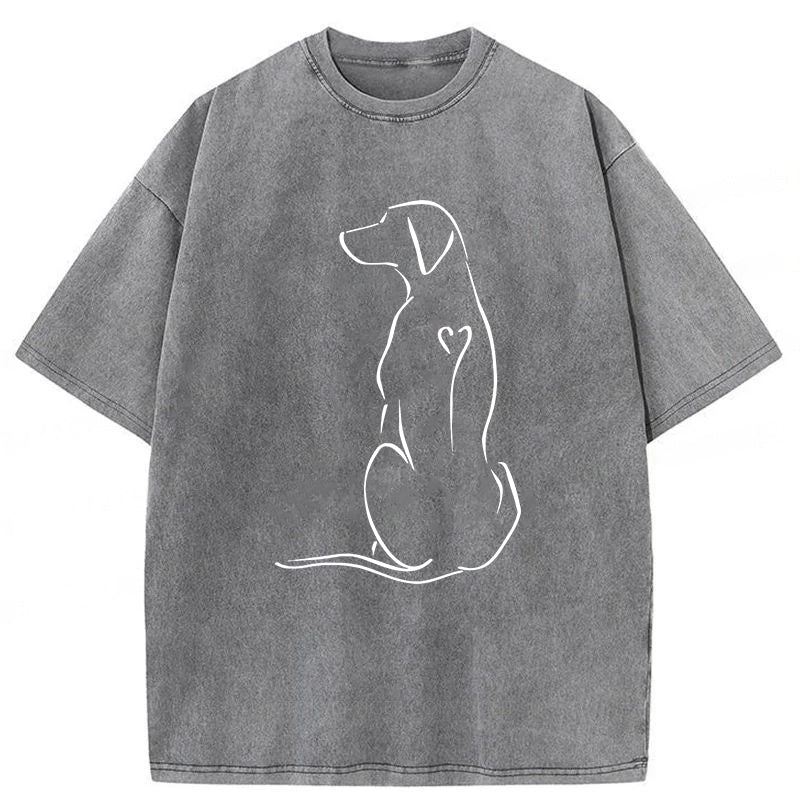 Golden Retriever Sketch Washed Unisex Tee