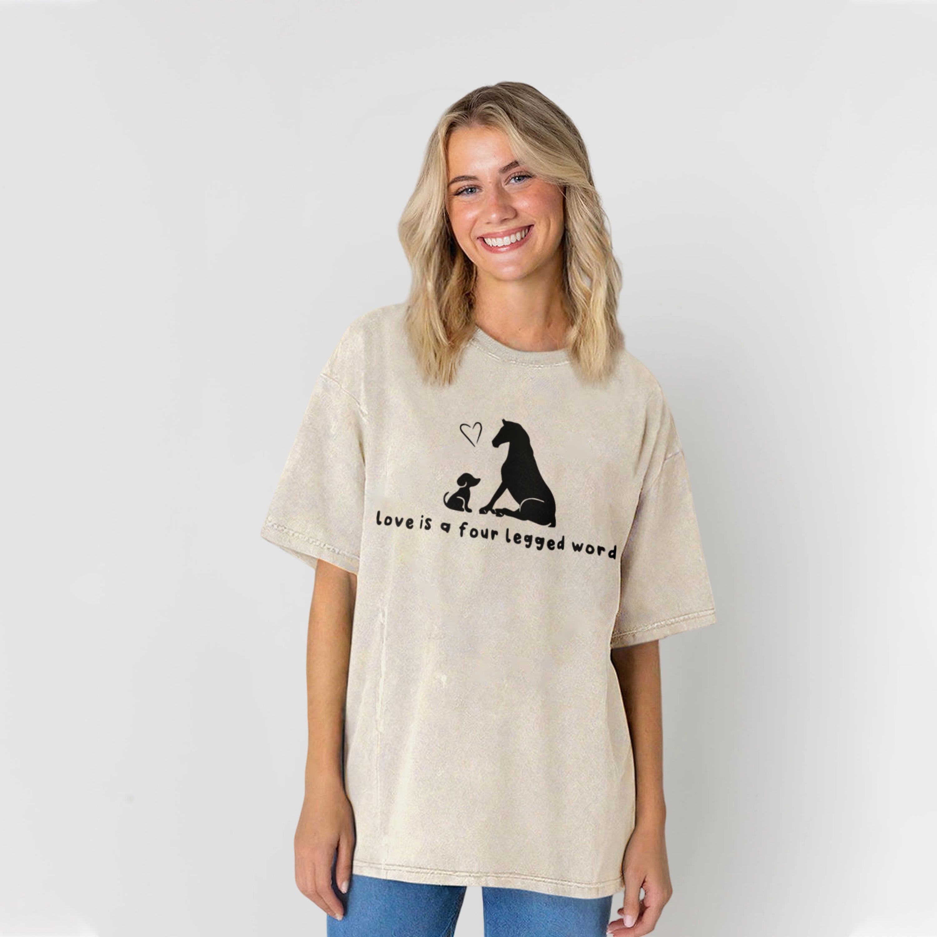 Love Is A Four Legged Word Washed Unisex Tee