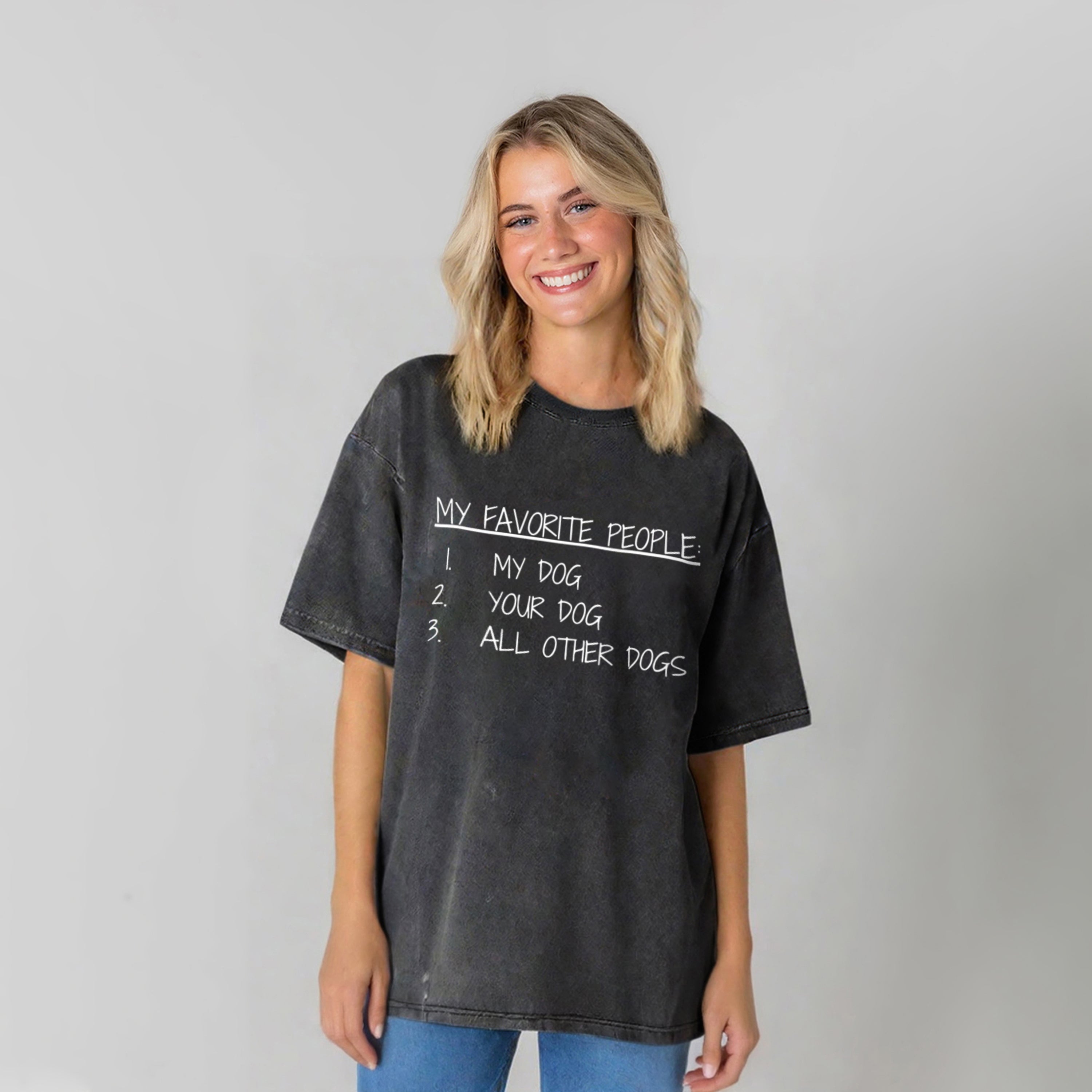 My Favorite People Are Dogs Washed Unisex Tee