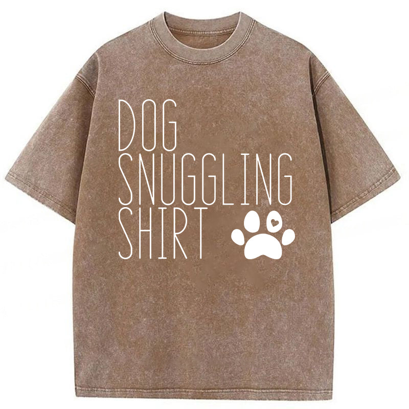 Dog Snuggling Washed Unisex Tee
