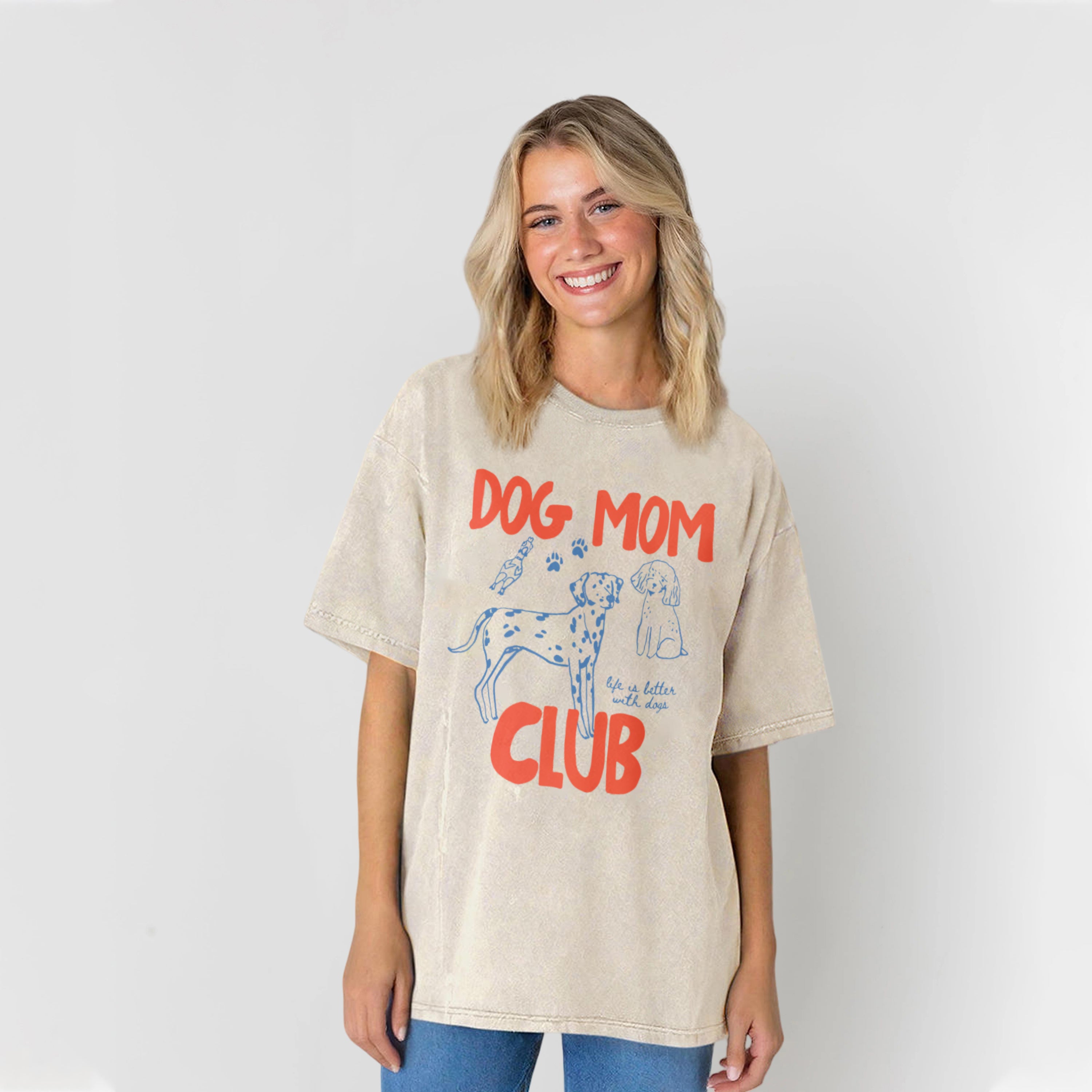 Dog Mom Club Washed Unisex Tee