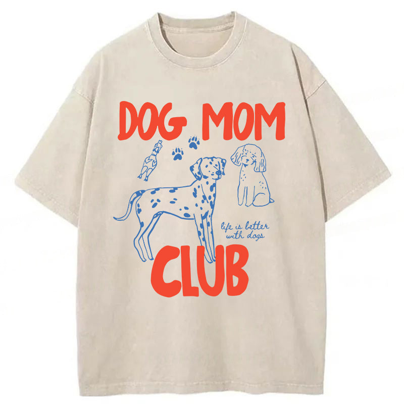 Dog Mom Club Washed Unisex Tee