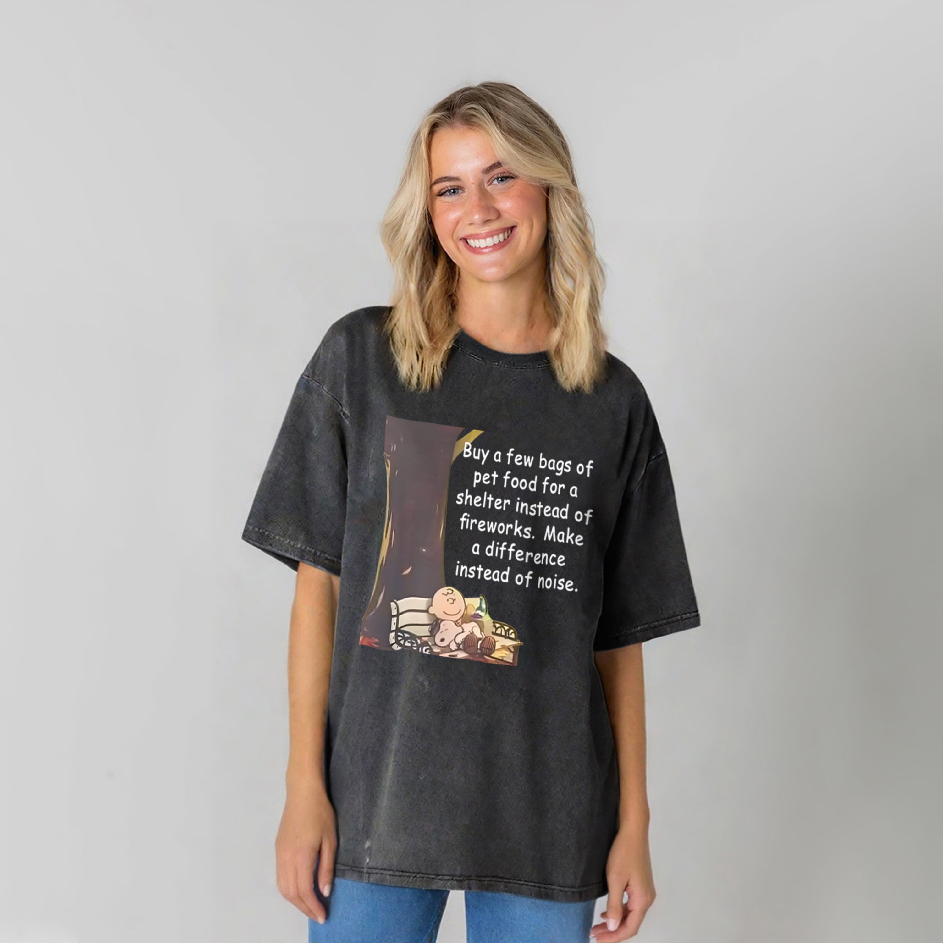 Buy A Few Bags Of Pet Food For A Shelter Instead Of FireworksWashed Unisex Tee