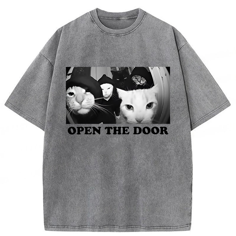 Funny Cat Gang Vintage Washed Unisex Tee