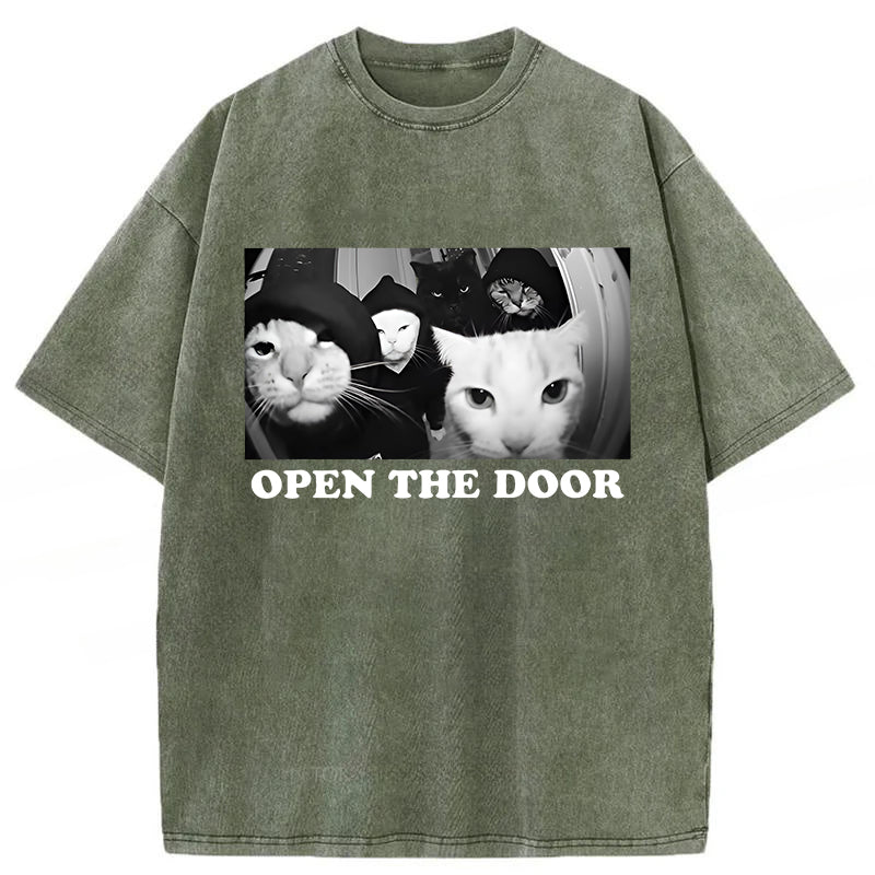 Funny Cat Gang Vintage Washed Unisex Tee