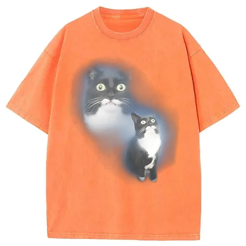 Pet Cat Portrait Washed Unisex Tee