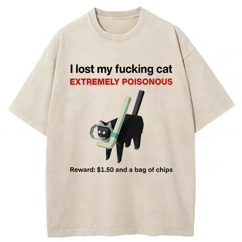 I Lost My Cat Meme Washed Unisex Tee