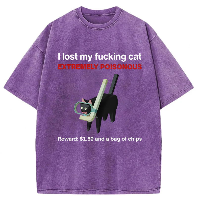 I Lost My Cat Meme Washed Unisex Tee
