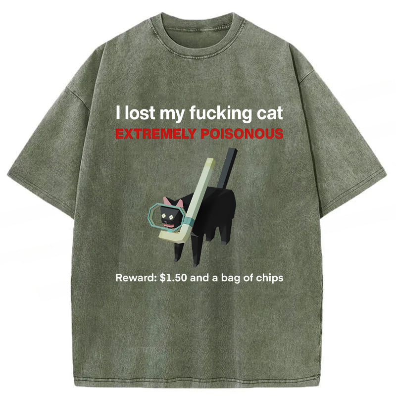 I Lost My Cat Meme Washed Unisex Tee