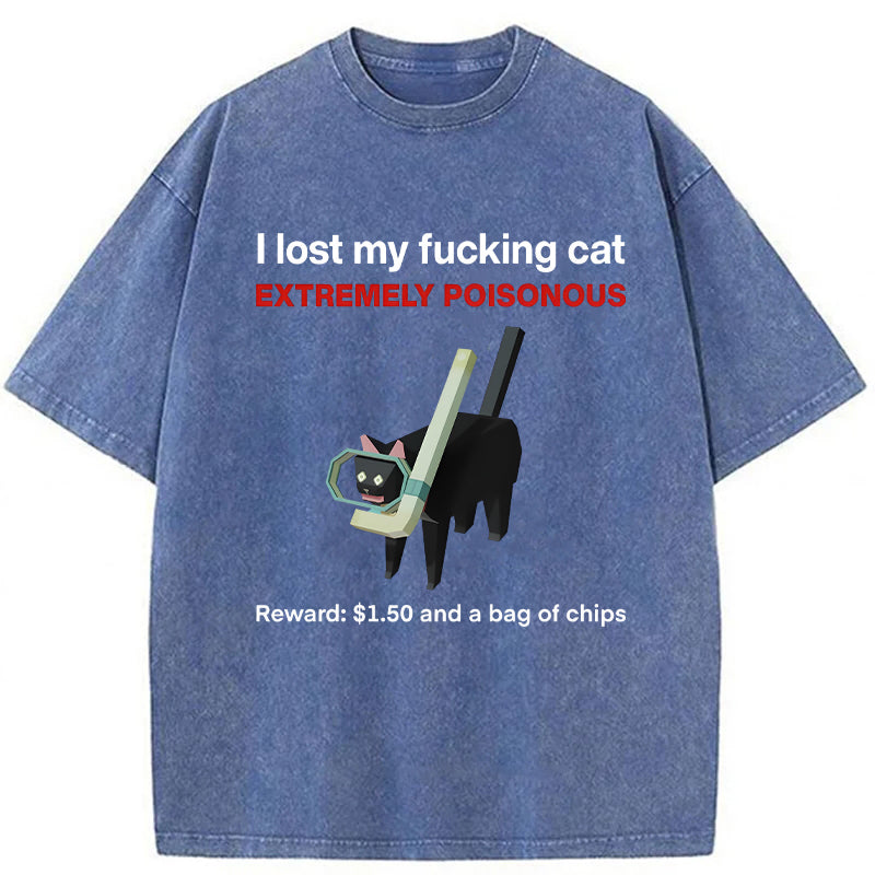 I Lost My Cat Meme Washed Unisex Tee