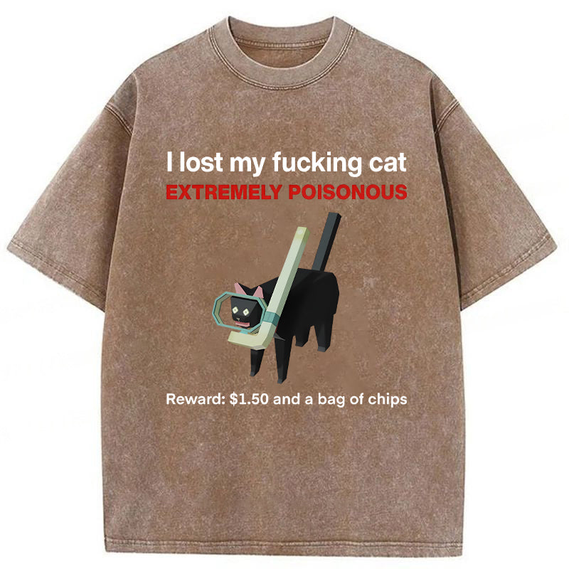 I Lost My Cat Meme Washed Unisex Tee