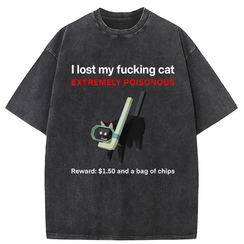 I Lost My Cat Meme Washed Unisex Tee