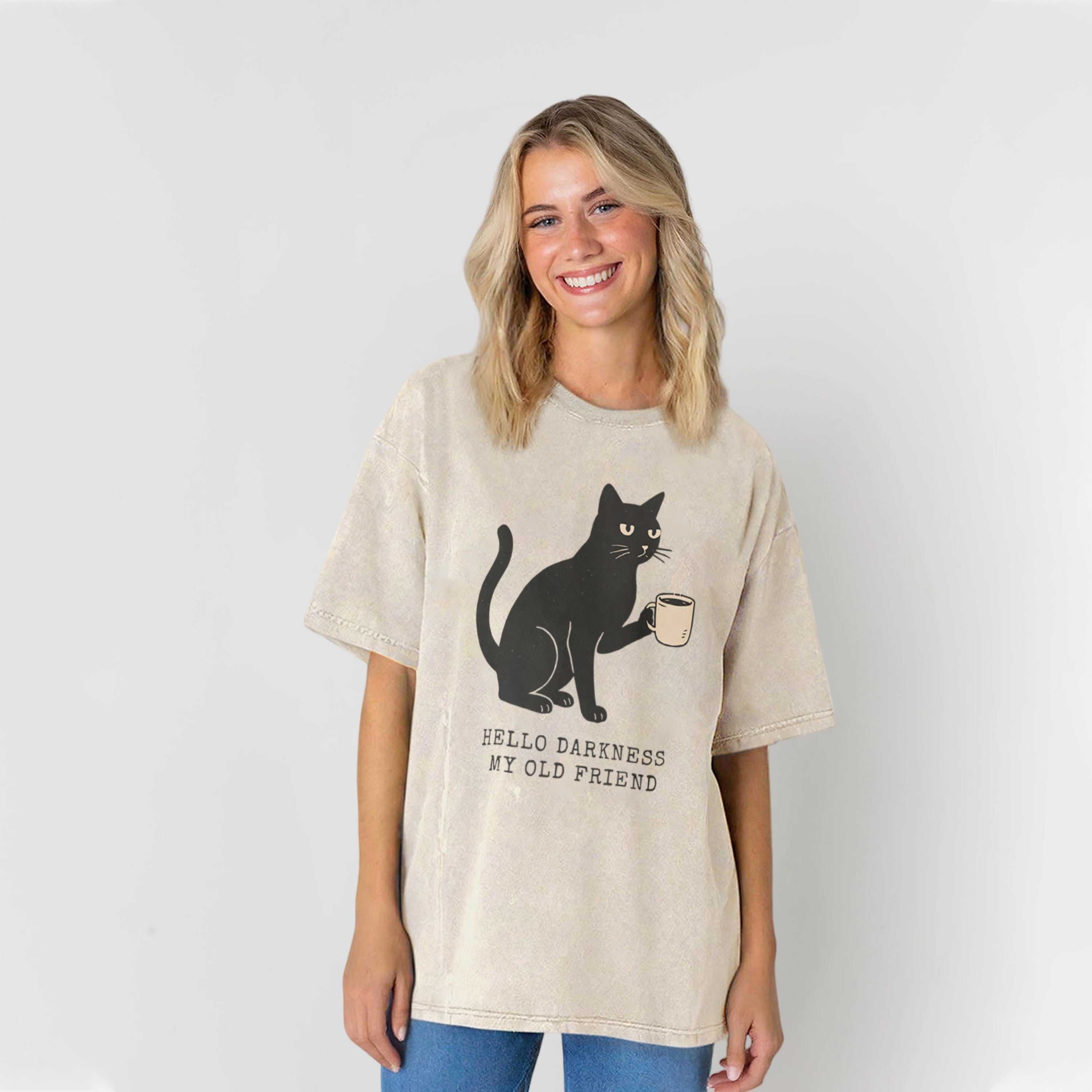 Funny Cat Washed Unisex Tee