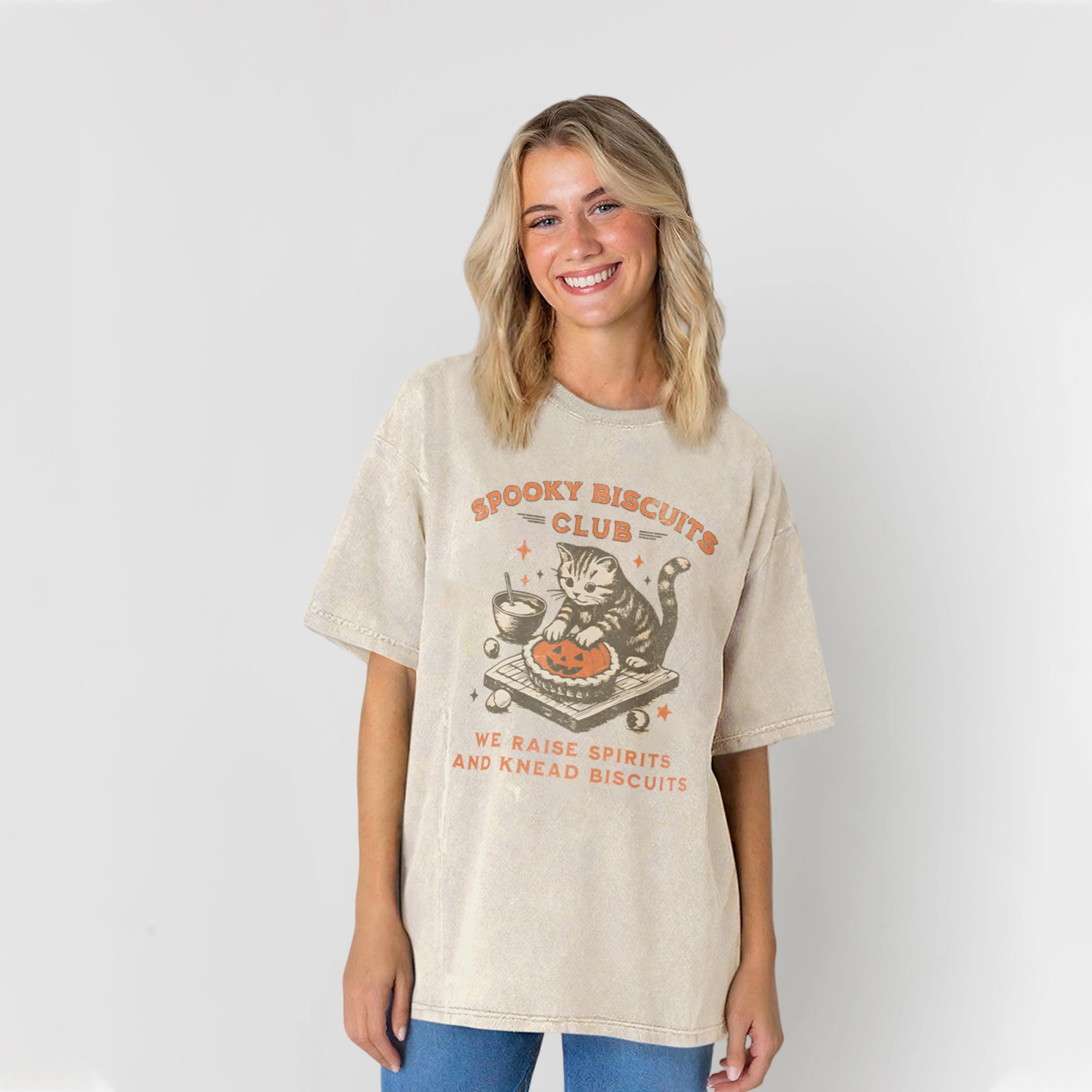 Halloween Cat Washed Unisex Tee