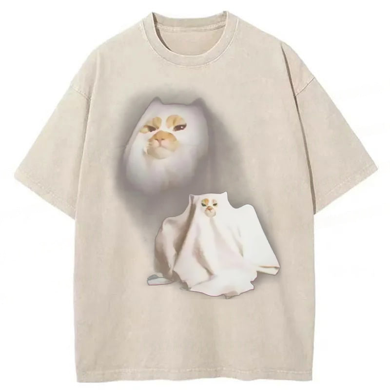 Ghost Kitten Washed Unisex Tee