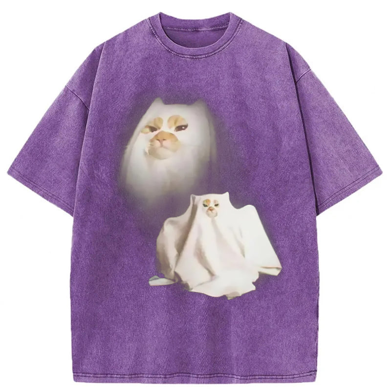 Ghost Kitten Washed Unisex Tee