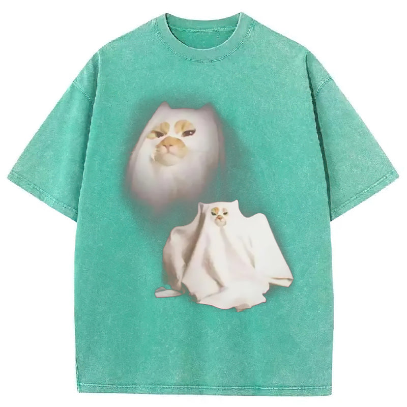 Ghost Kitten Washed Unisex Tee