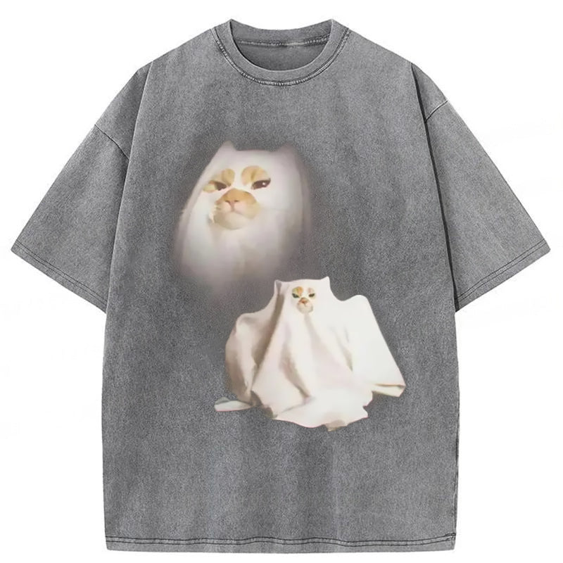 Ghost Kitten Washed Unisex Tee