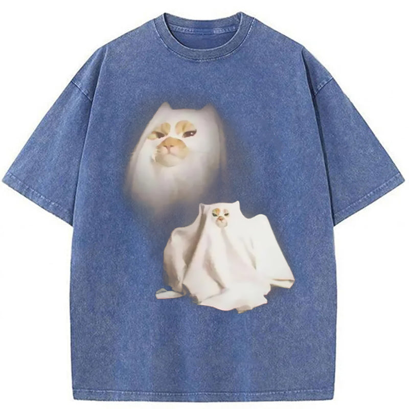Ghost Kitten Washed Unisex Tee