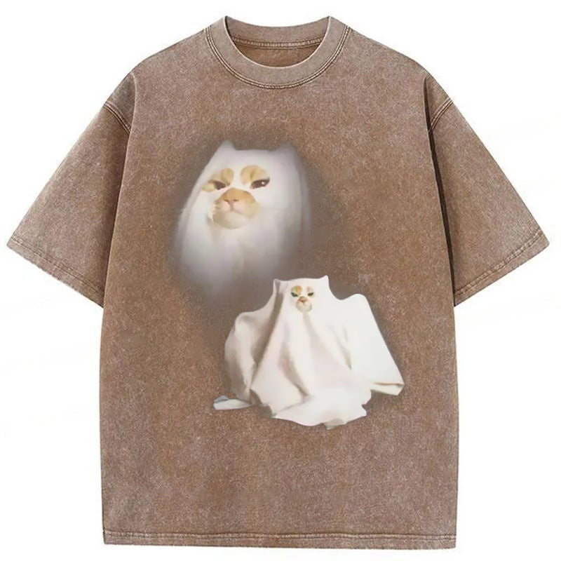 Ghost Kitten Washed Unisex Tee