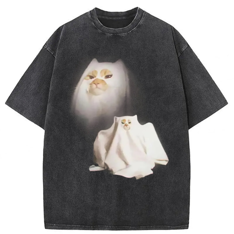 Ghost Kitten Washed Unisex Tee