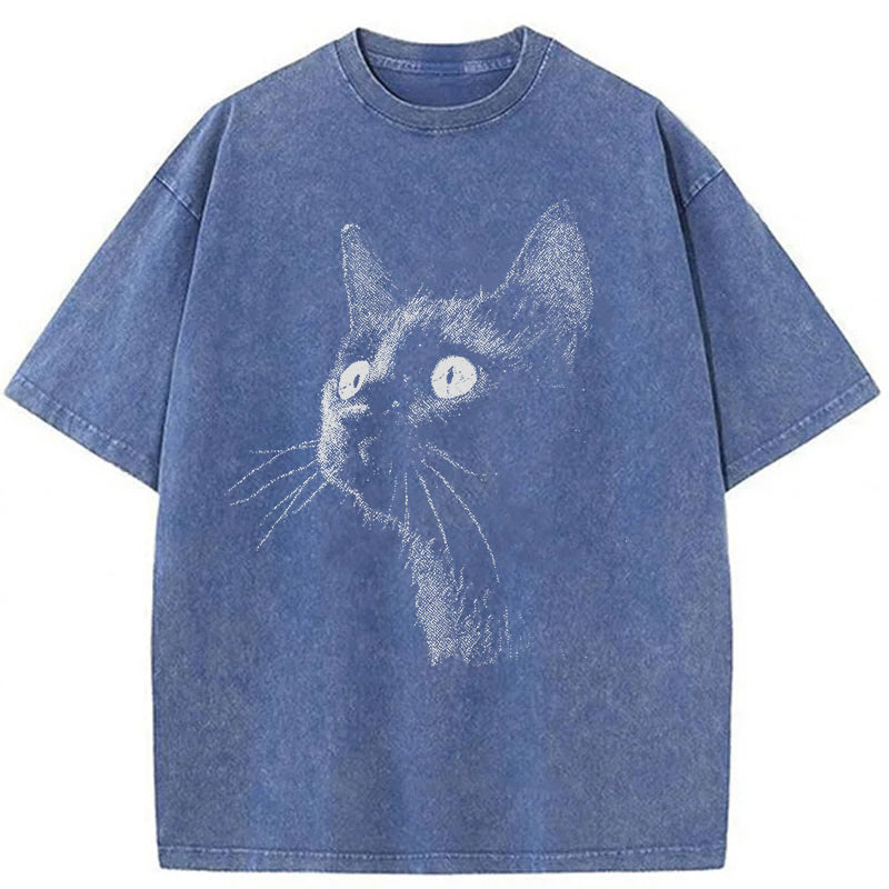 Vintage Black Cat Washed Unisex Tee