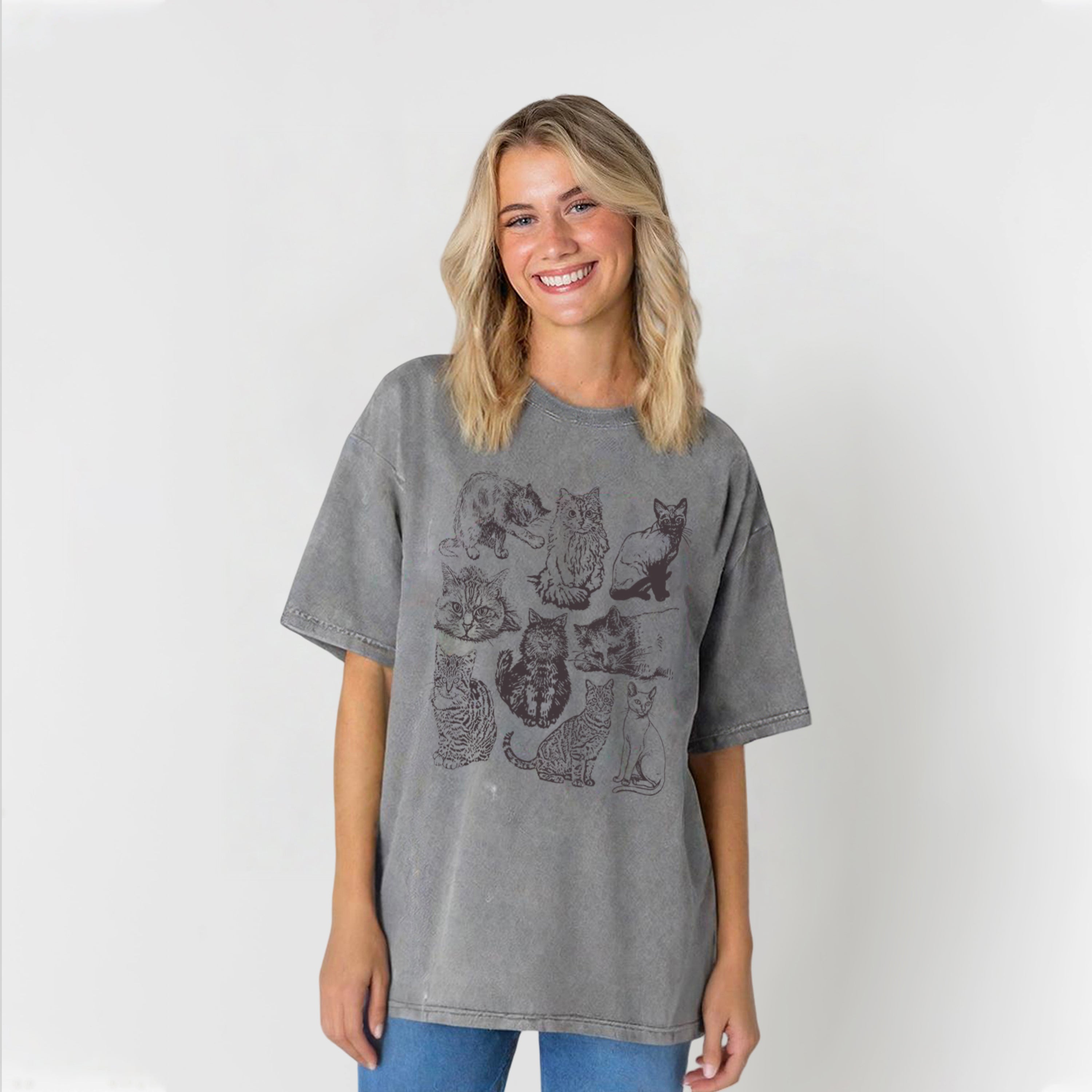 Cats Lover Washed Unisex Tee