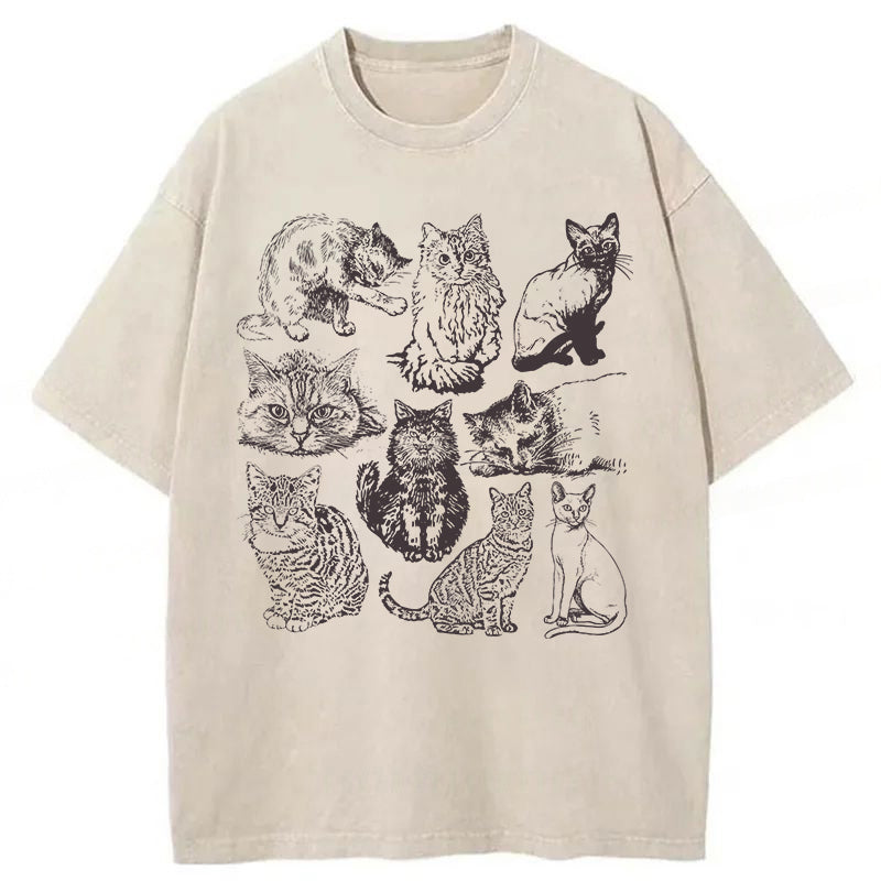 Cats Lover Washed Unisex Tee