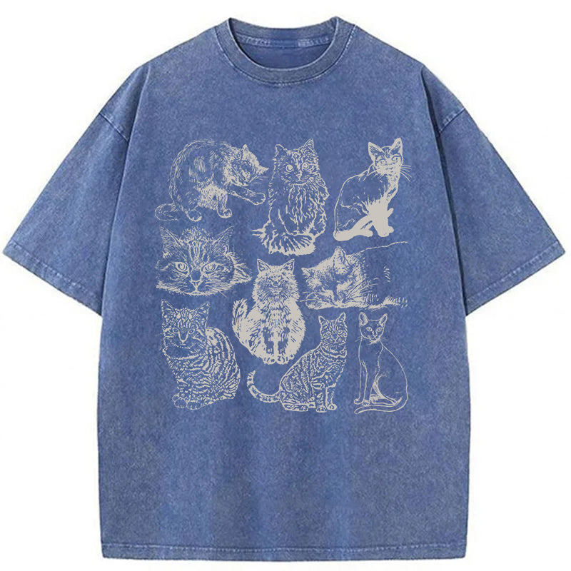 Cats Lover Washed Unisex Tee