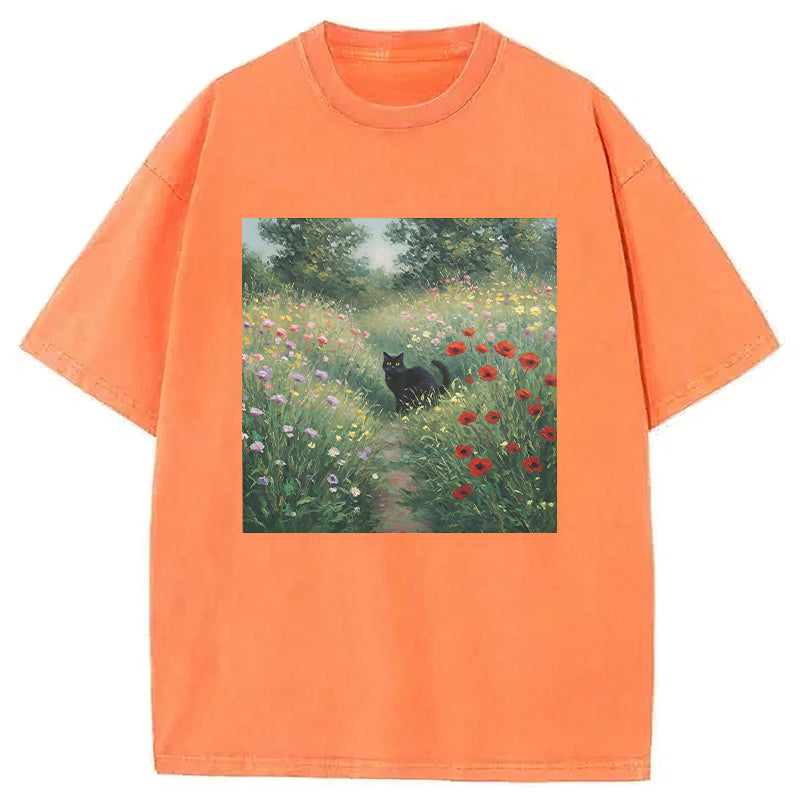 Impressionist Cat Washed Unisex Tee
