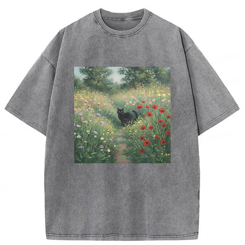 Impressionist Cat Washed Unisex Tee
