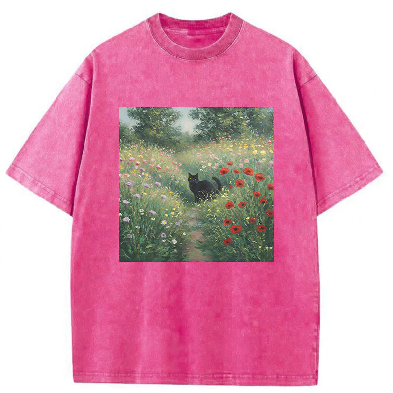 Impressionist Cat Washed Unisex Tee