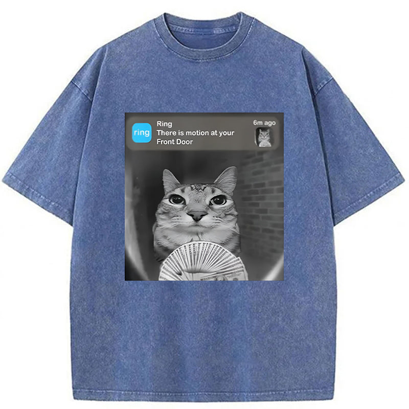 There Is Motion At Your Front Door Washed Unisex Tee