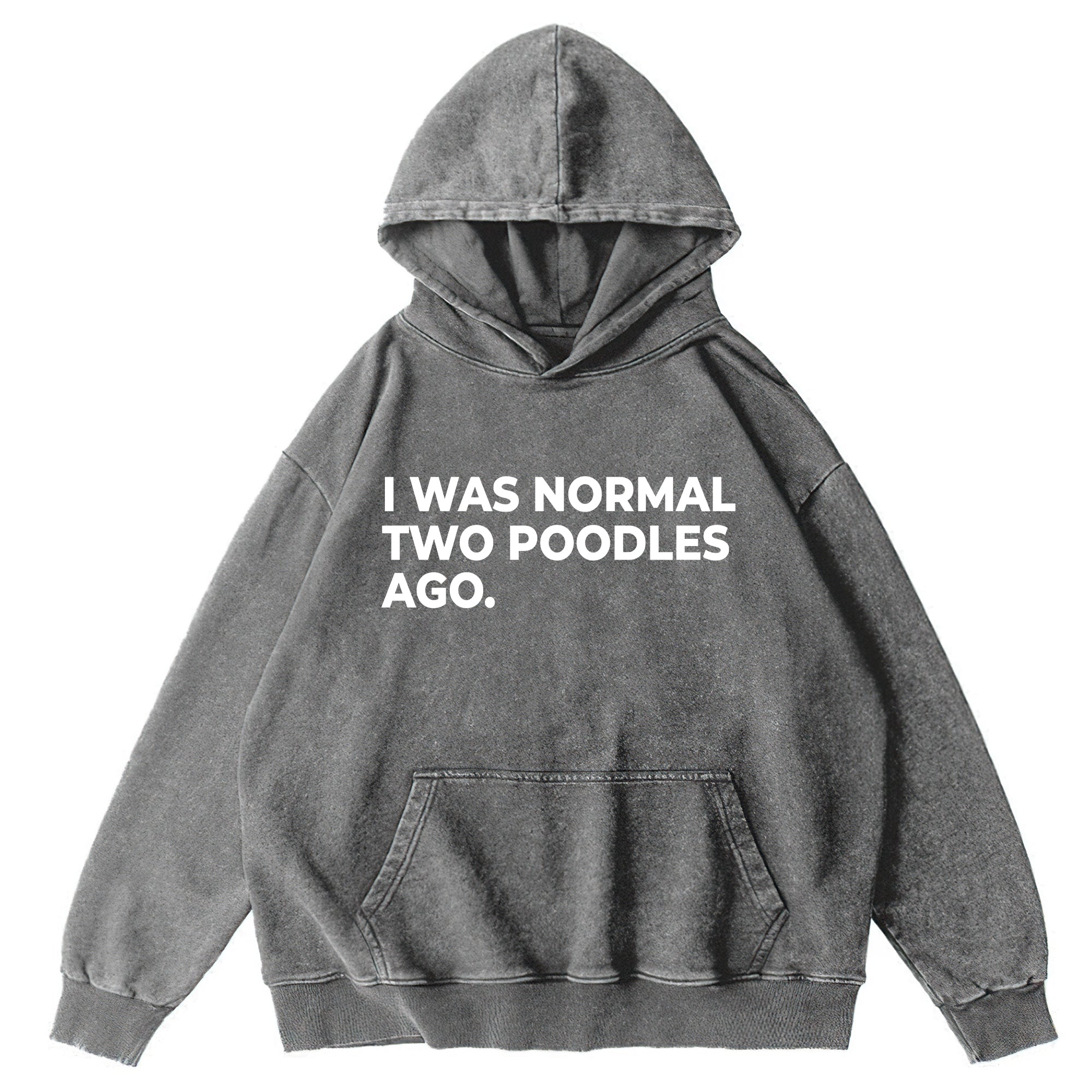 I Was Normal Two Poodles Ago Washed Unisex Hoodie