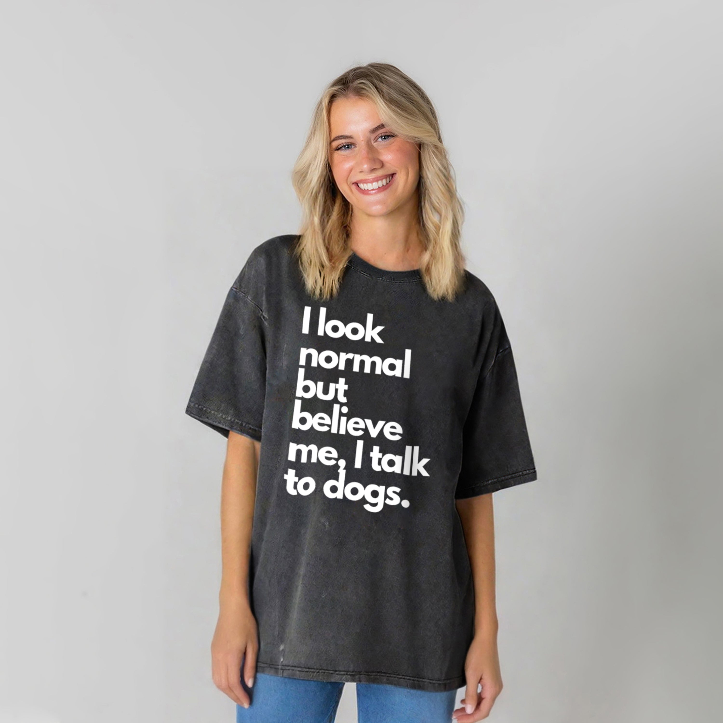 I Talk To Dogs Washed Unisex Tee