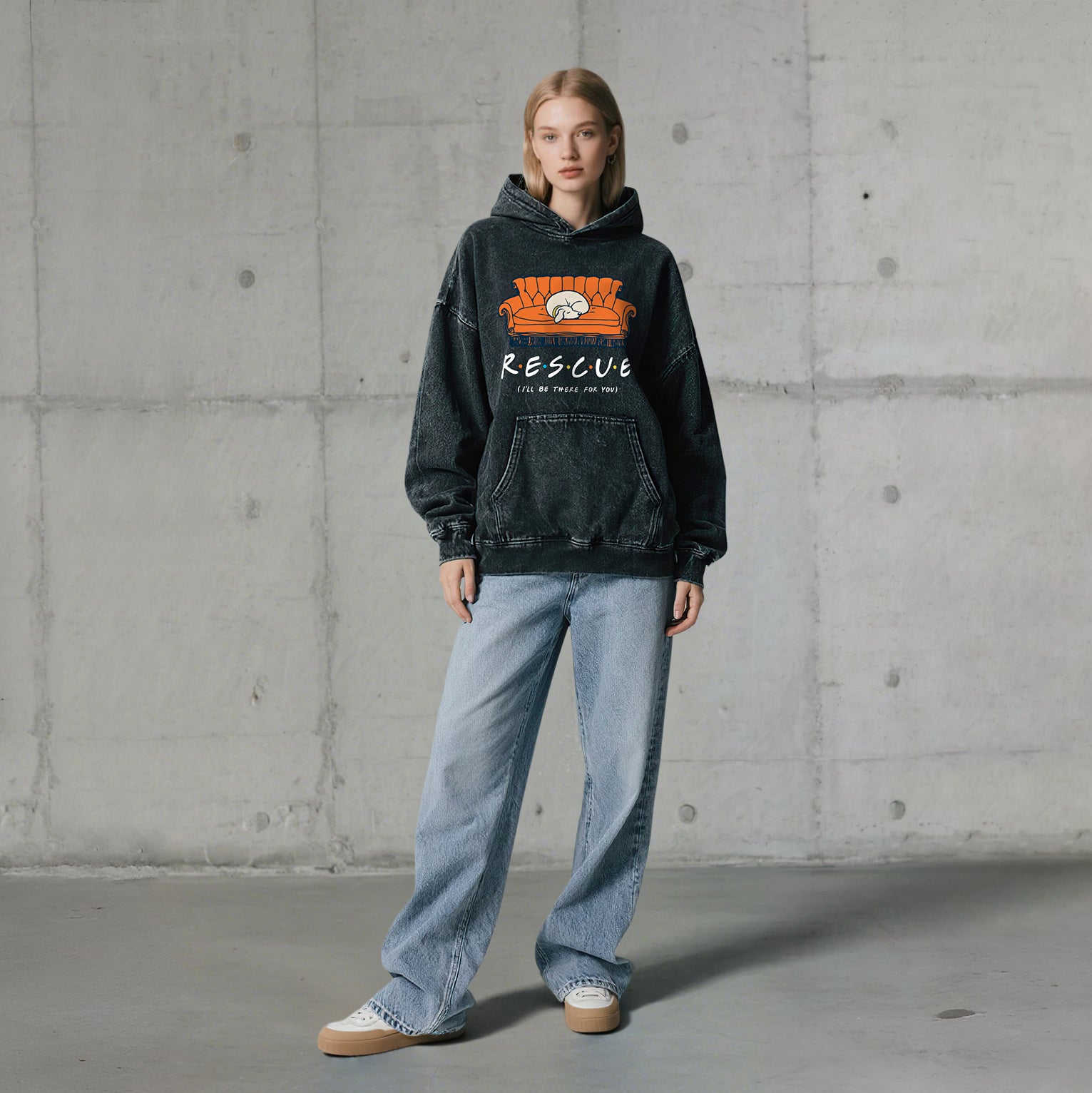 Rescure Washed Unisex Hoodie