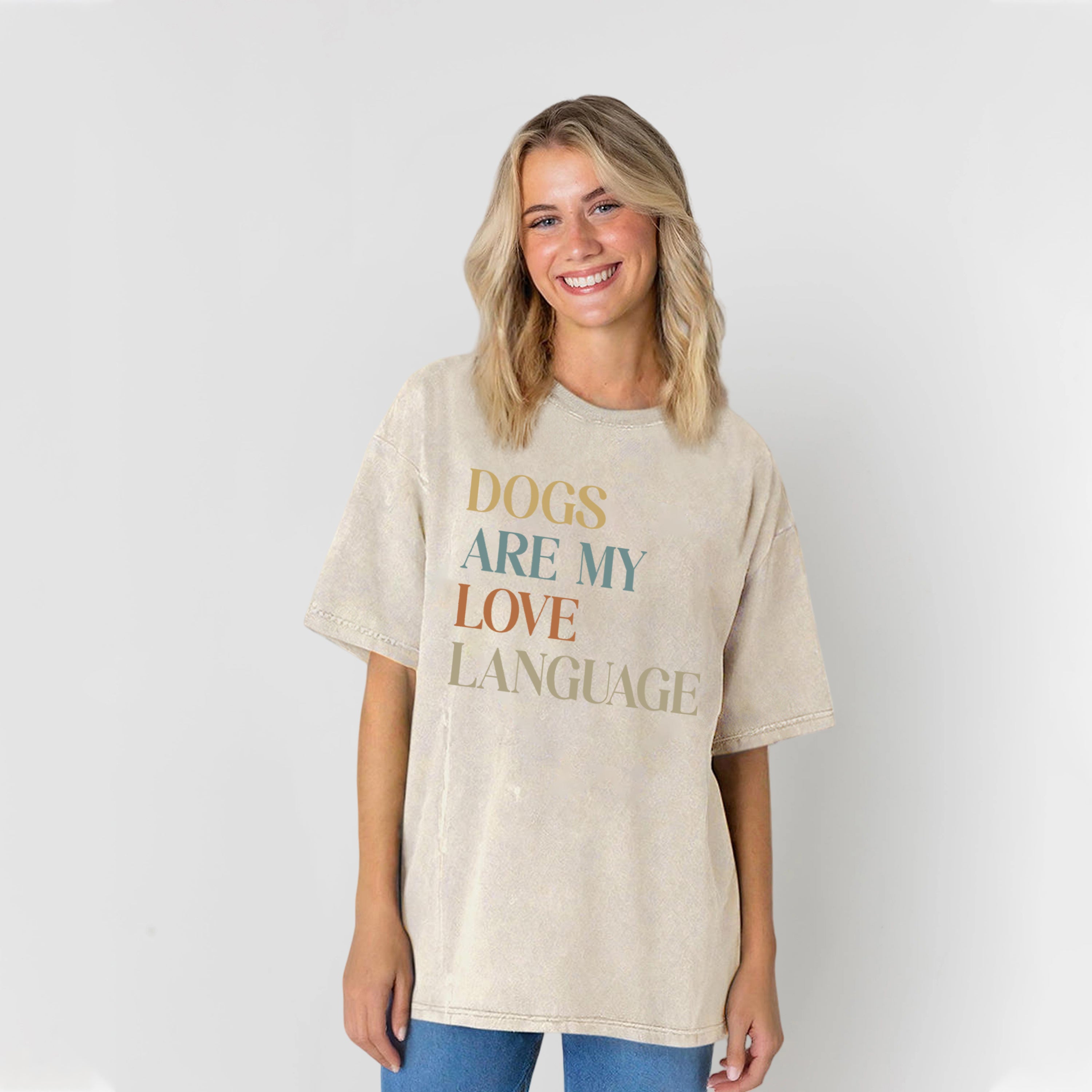 Dogs Are My Love Language Washed Unisex Tee