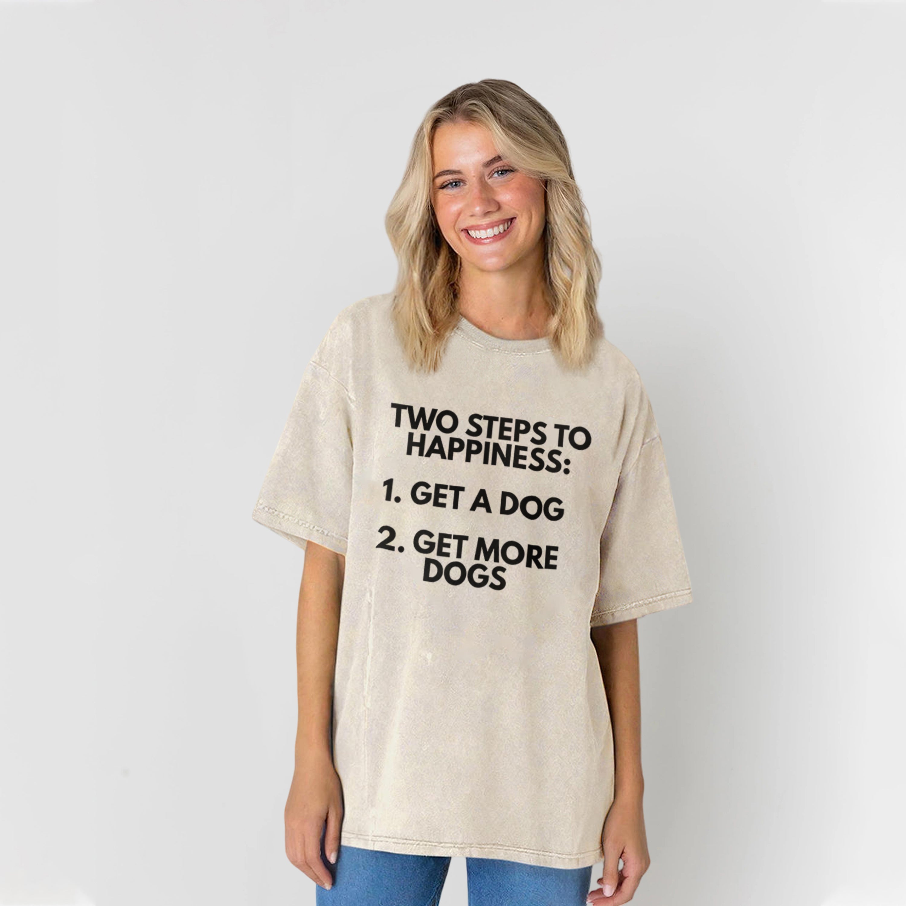 Steps To Happiness Washed Unisex Tee