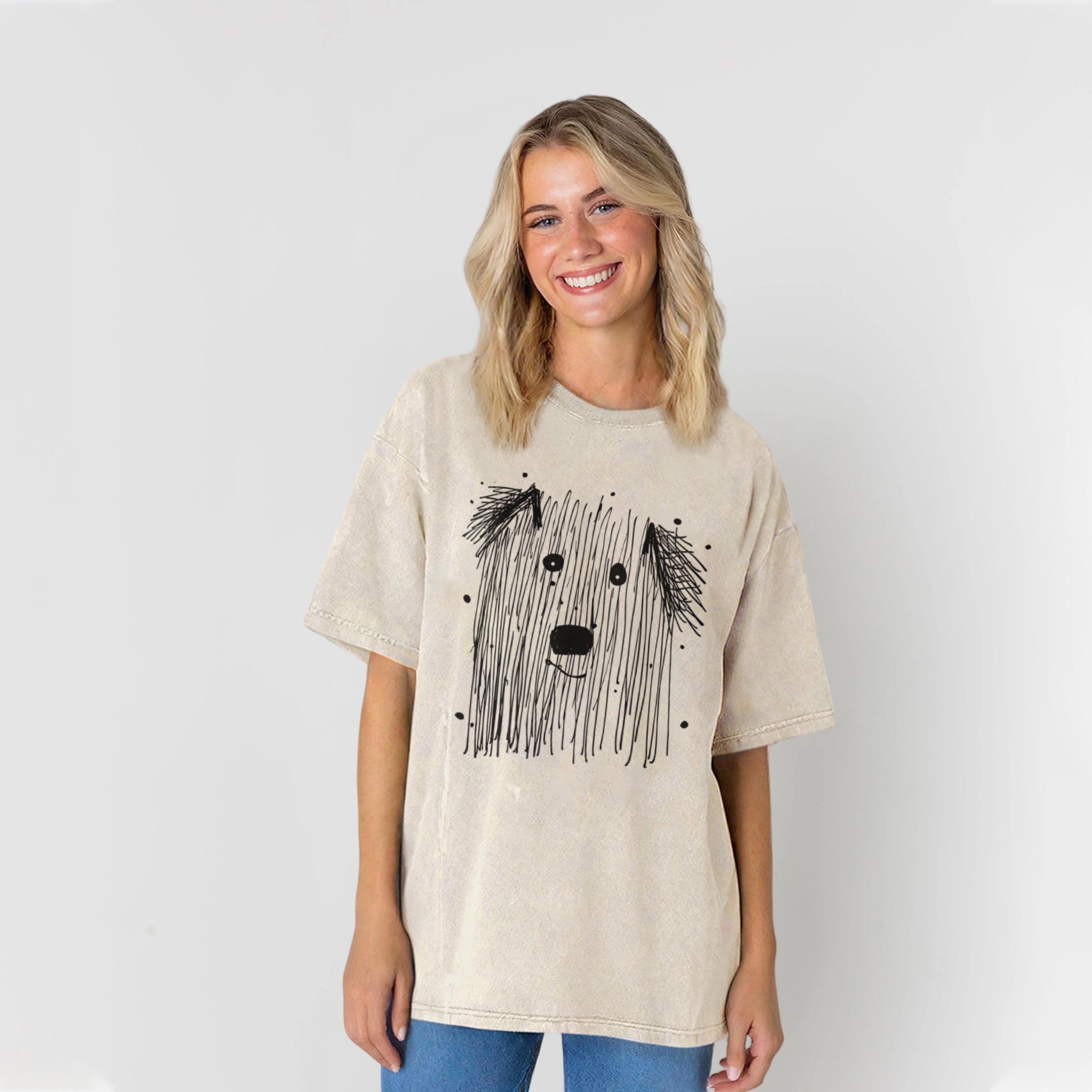 Classic Dog Sketch Washed Unisex Tee