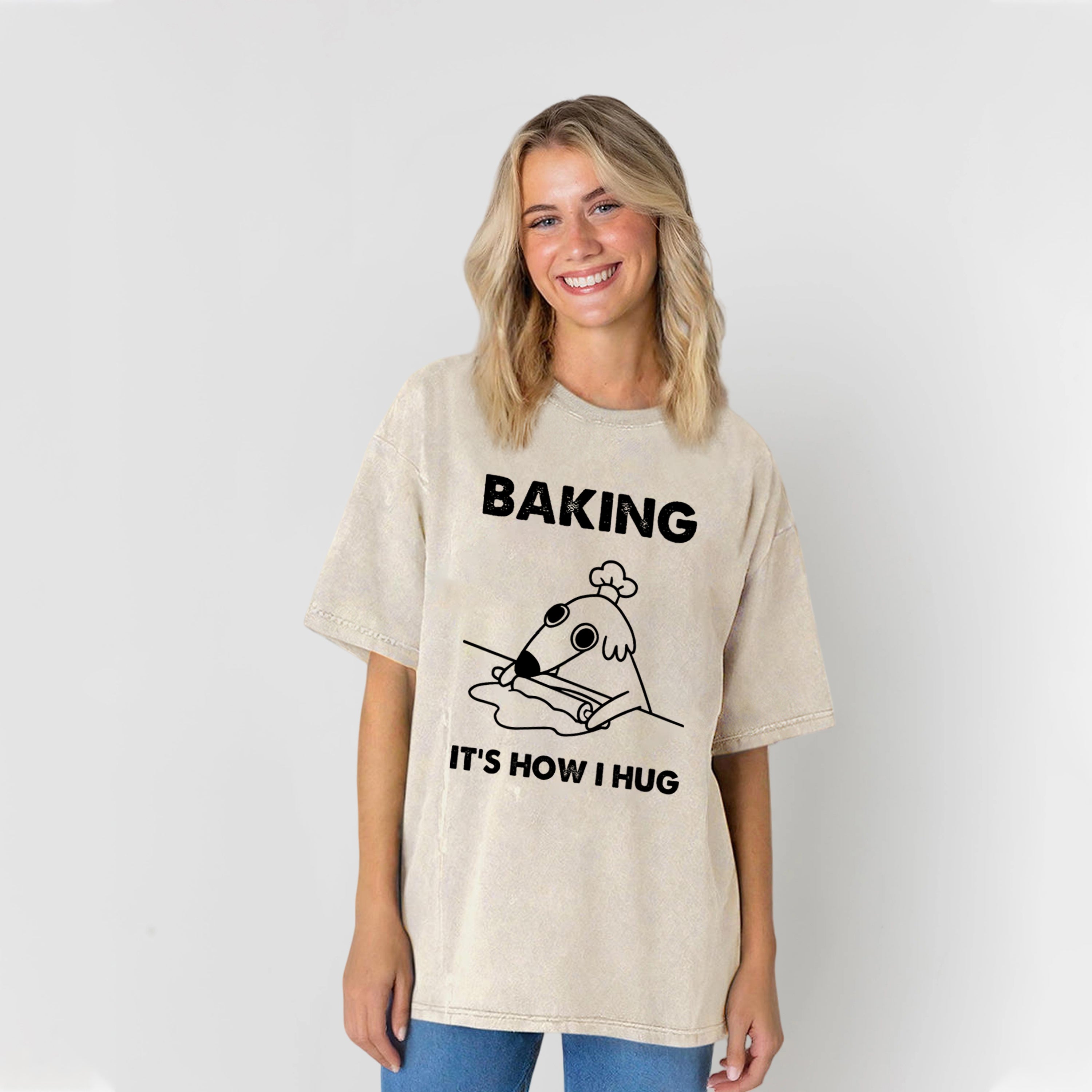 Baking Is How I Hug Washed Unisex Tee