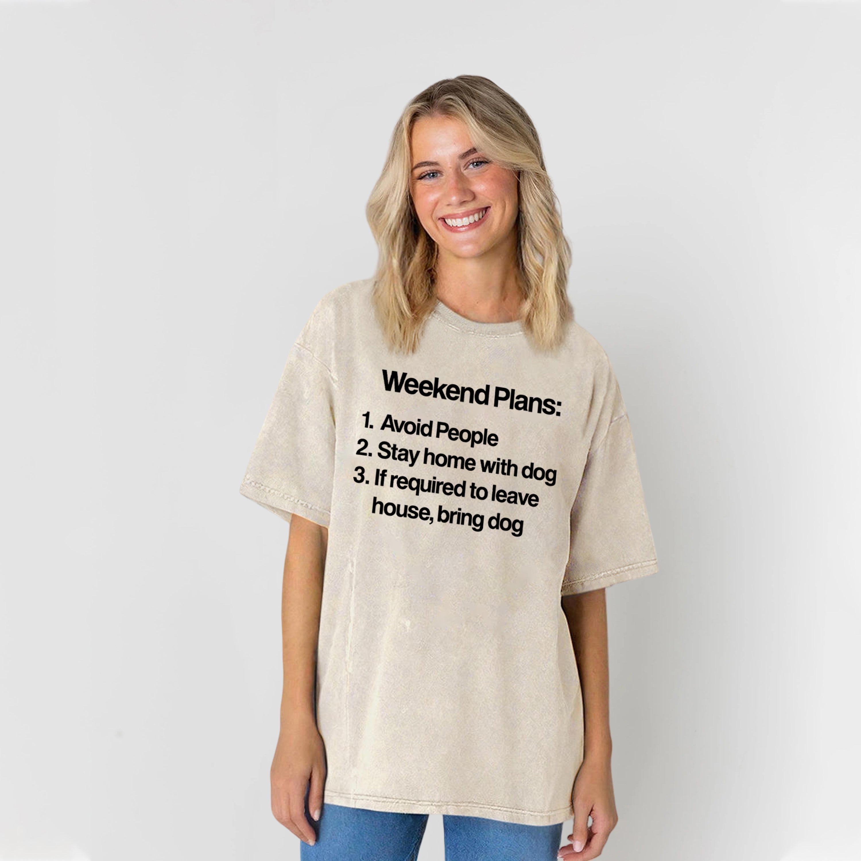 Weekend Plans Washed Unisex Tee