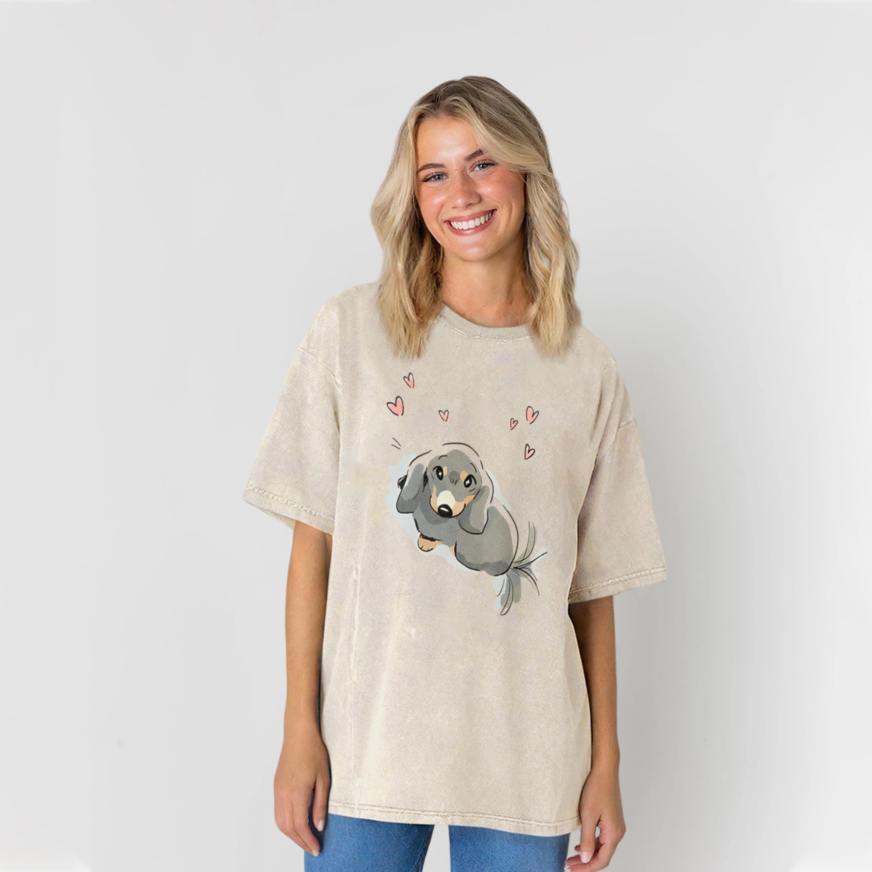 When Small Dogs See A Big One Washed Unisex Tee